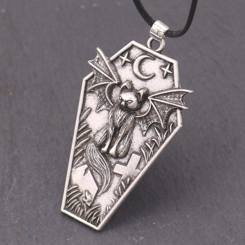 Wholesale Vintage Alloy Shield Black Cat Pendant Egyptian Cat Necklace